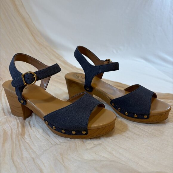 Style & Co Women's Denim Open Toe Buckle Sandals Size 7.5M - Picture 1 of 11